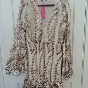 Elegant Long Sleeve Embroidered Dress